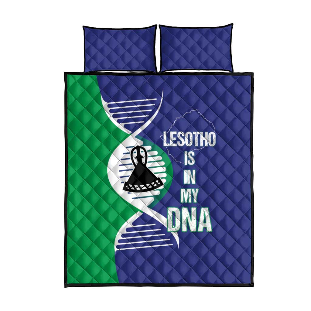 Lesotho Is In My DNA Quilt Bed Set Lesotho Map and Coat Of Arms