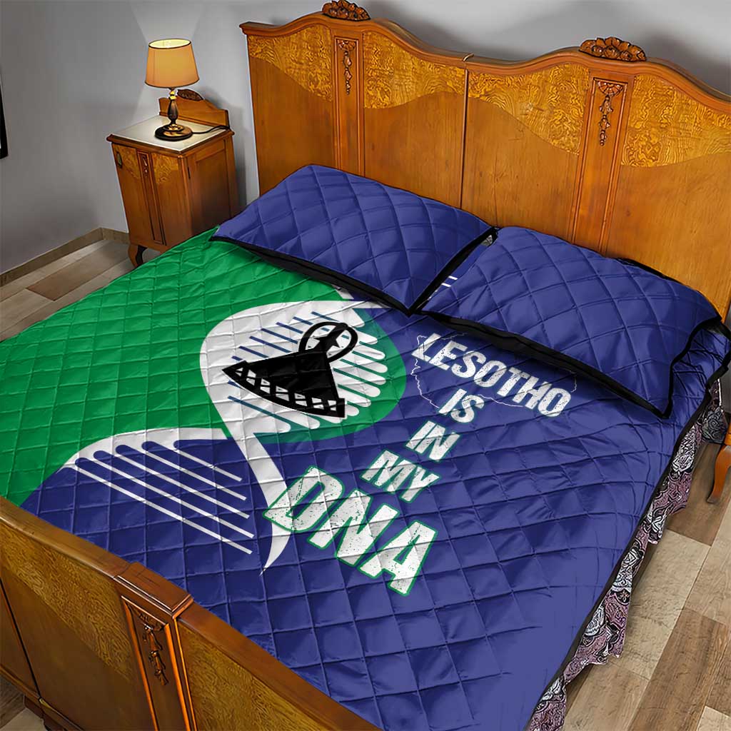 Lesotho Is In My DNA Quilt Bed Set Lesotho Map and Coat Of Arms