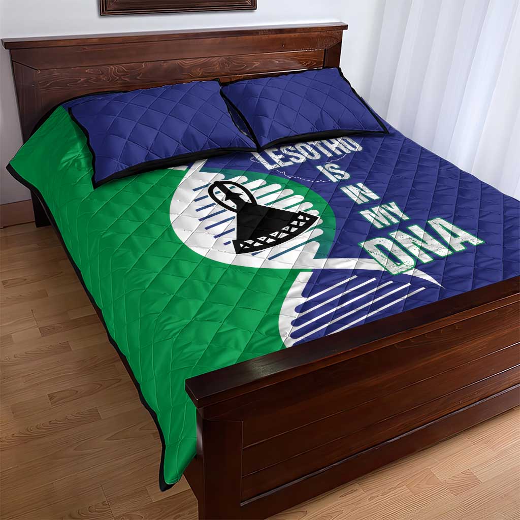 Lesotho Is In My DNA Quilt Bed Set Lesotho Map and Coat Of Arms