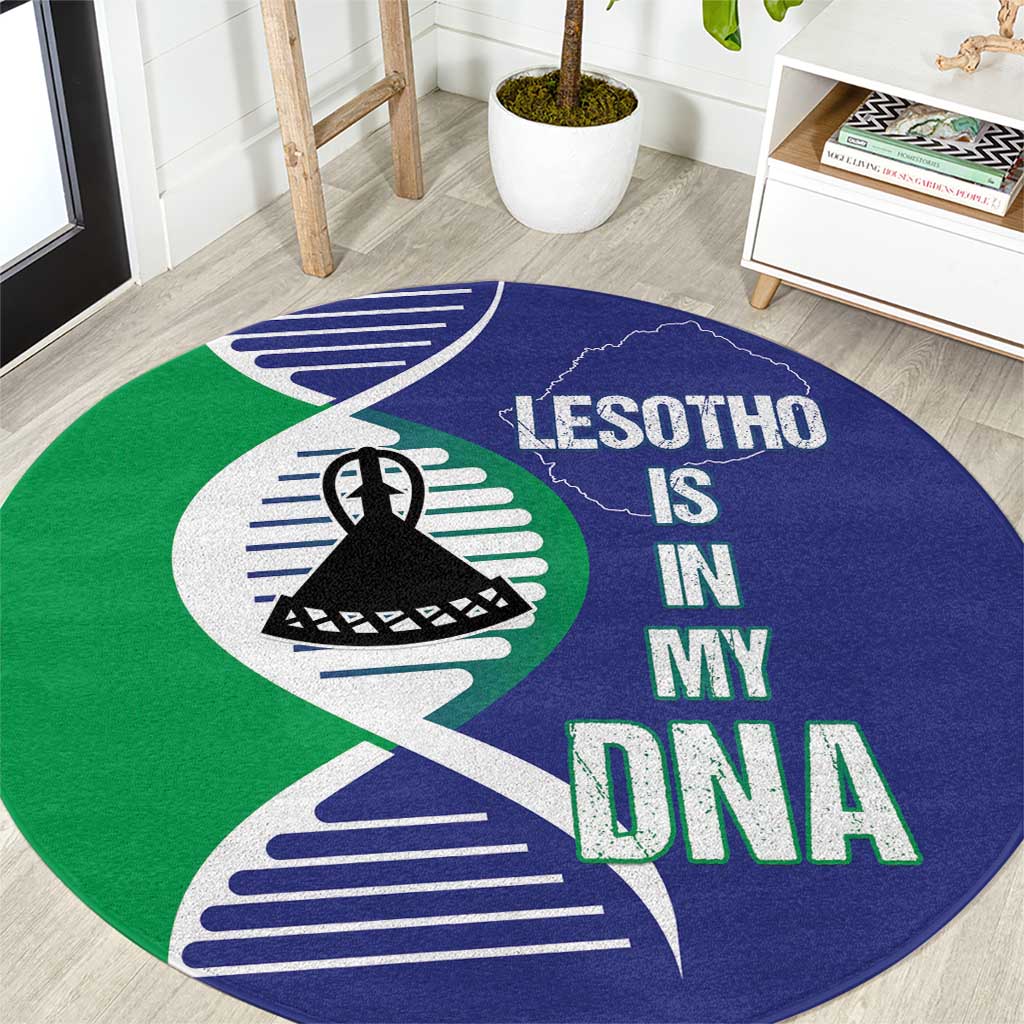 Lesotho Is In My DNA Round Carpet Lesotho Map and Coat Of Arms