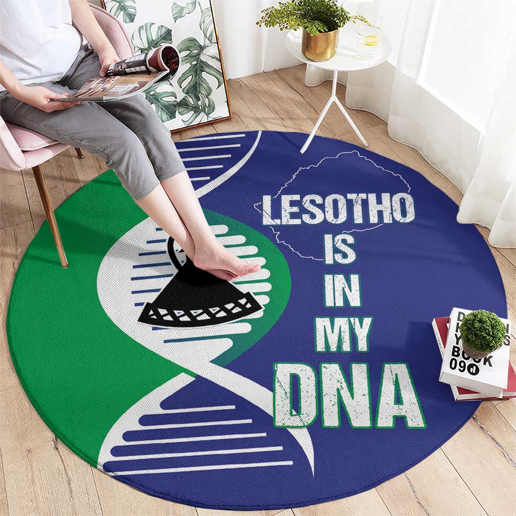 Lesotho Is In My DNA Round Carpet Lesotho Map and Coat Of Arms