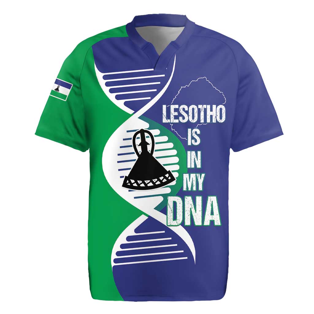 Lesotho Is In My DNA Rugby Jersey Lesotho Map and Coat Of Arms