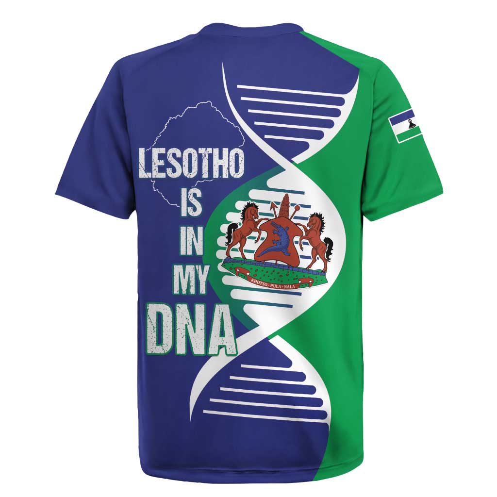 Lesotho Is In My DNA Rugby Jersey Lesotho Map and Coat Of Arms