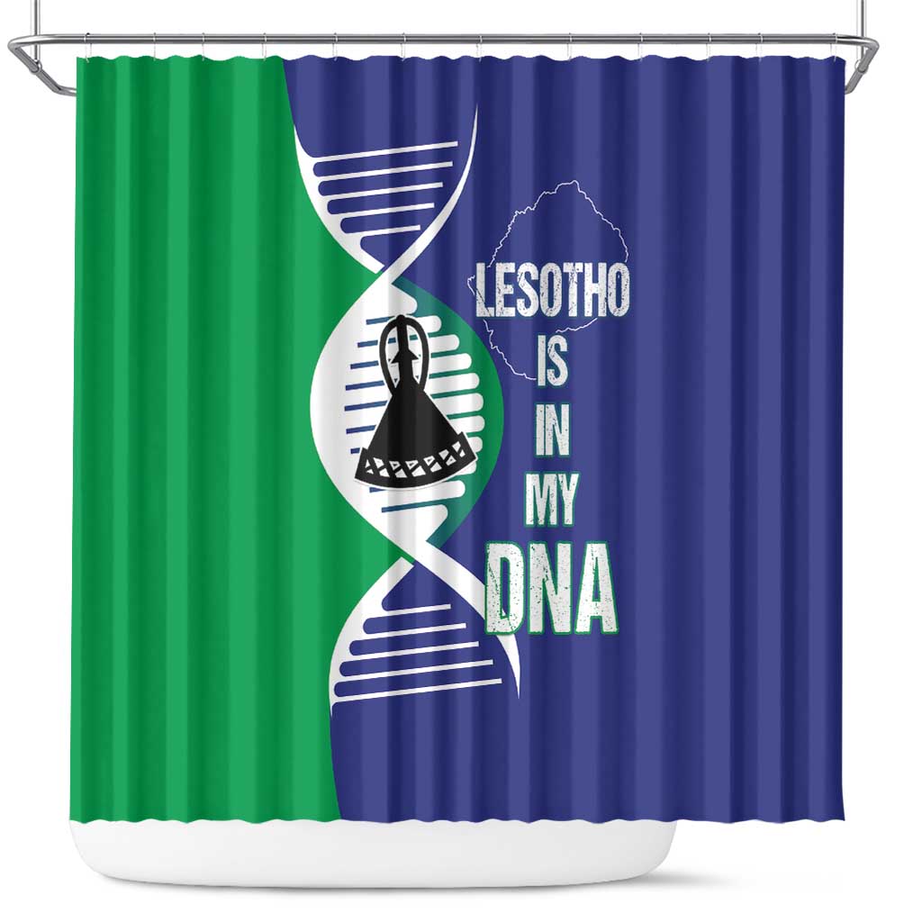 Lesotho Is In My DNA Shower Curtain Lesotho Map and Coat Of Arms