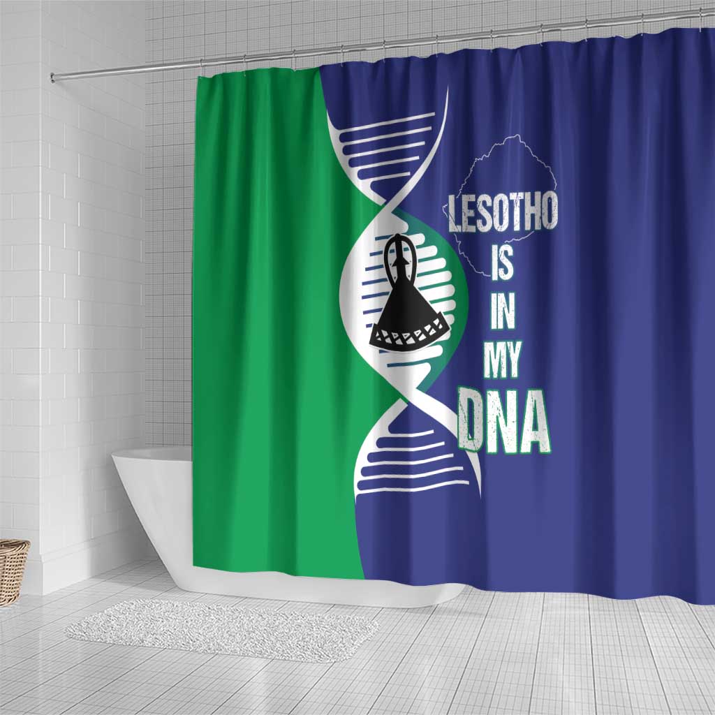 Lesotho Is In My DNA Shower Curtain Lesotho Map and Coat Of Arms