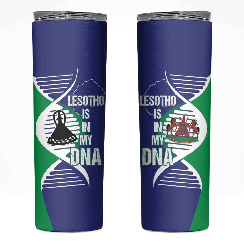 Lesotho Is In My DNA Skinny Tumbler Lesotho Map and Coat Of Arms