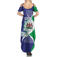 Lesotho Is In My DNA Summer Maxi Dress Lesotho Map and Coat Of Arms