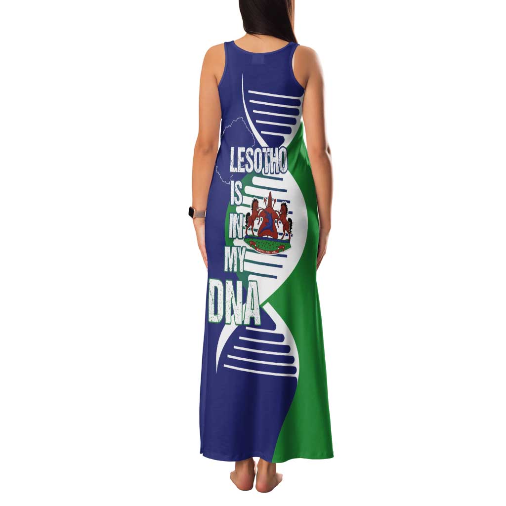 Lesotho Is In My DNA Tank Maxi Dress Lesotho Map and Coat Of Arms