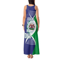 Lesotho Is In My DNA Tank Maxi Dress Lesotho Map and Coat Of Arms
