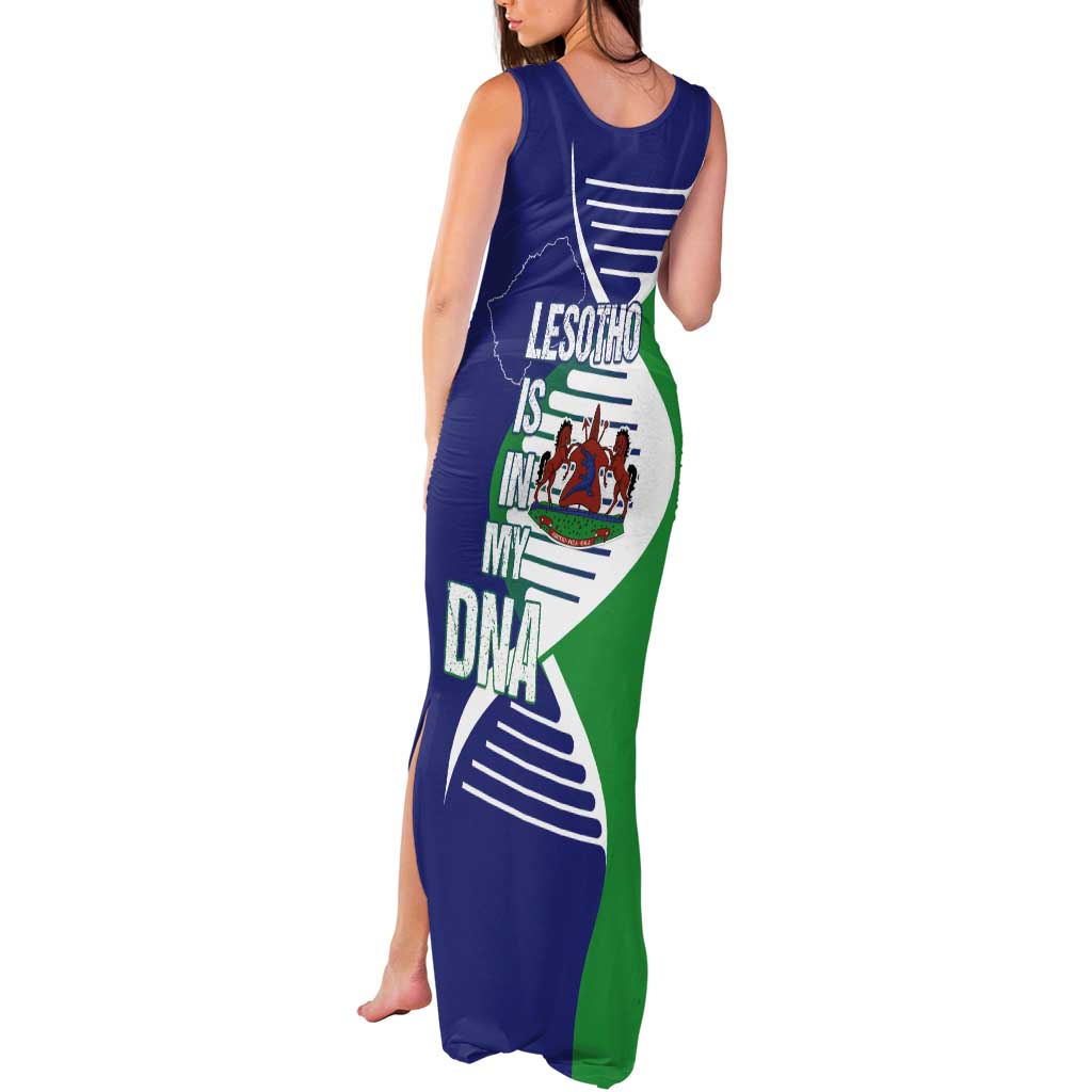 Lesotho Is In My DNA Tank Maxi Dress Lesotho Map and Coat Of Arms