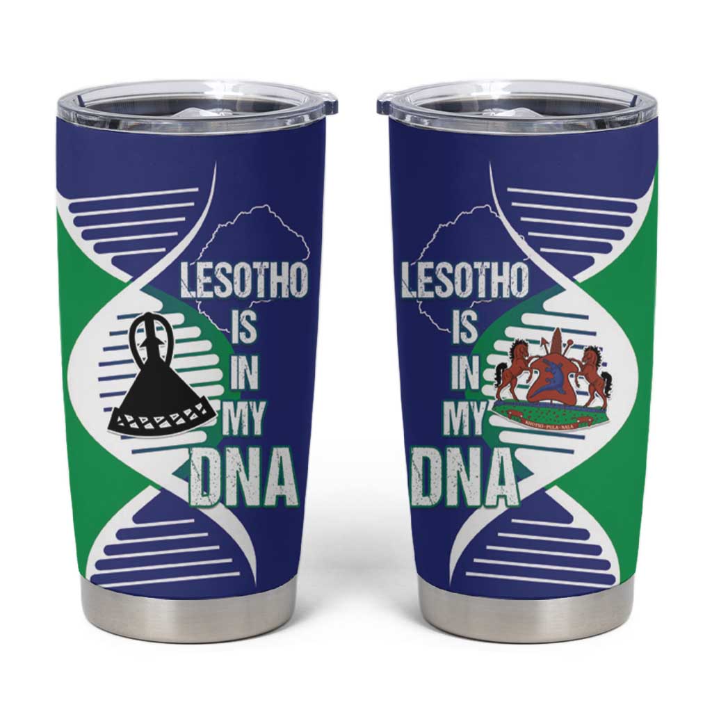 Lesotho Is In My DNA Tumbler Cup Lesotho Map and Coat Of Arms