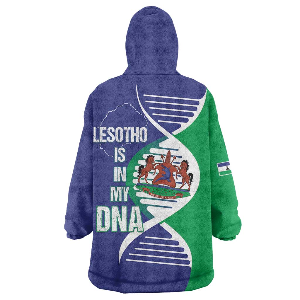 Lesotho Is In My DNA Wearable Blanket Hoodie Lesotho Map and Coat Of Arms