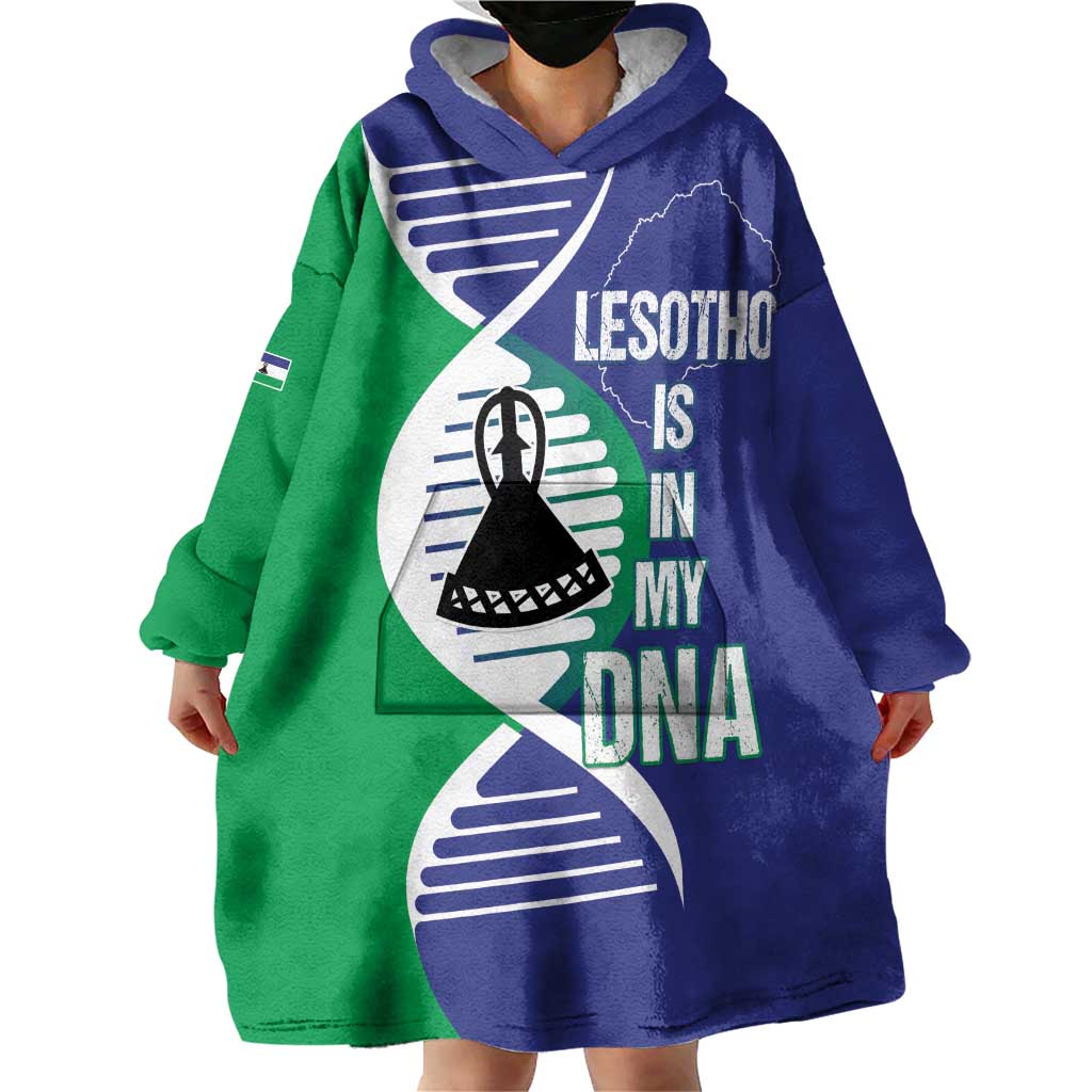 Lesotho Is In My DNA Wearable Blanket Hoodie Lesotho Map and Coat Of Arms