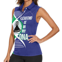 Lesotho Is In My DNA Women Sleeveless Polo Shirt Lesotho Map and Coat Of Arms