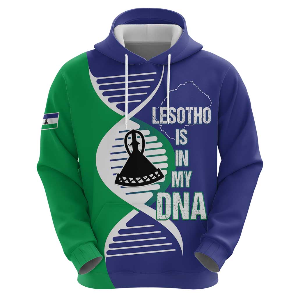 Lesotho Is In My DNA Zip Hoodie Lesotho Map and Coat Of Arms
