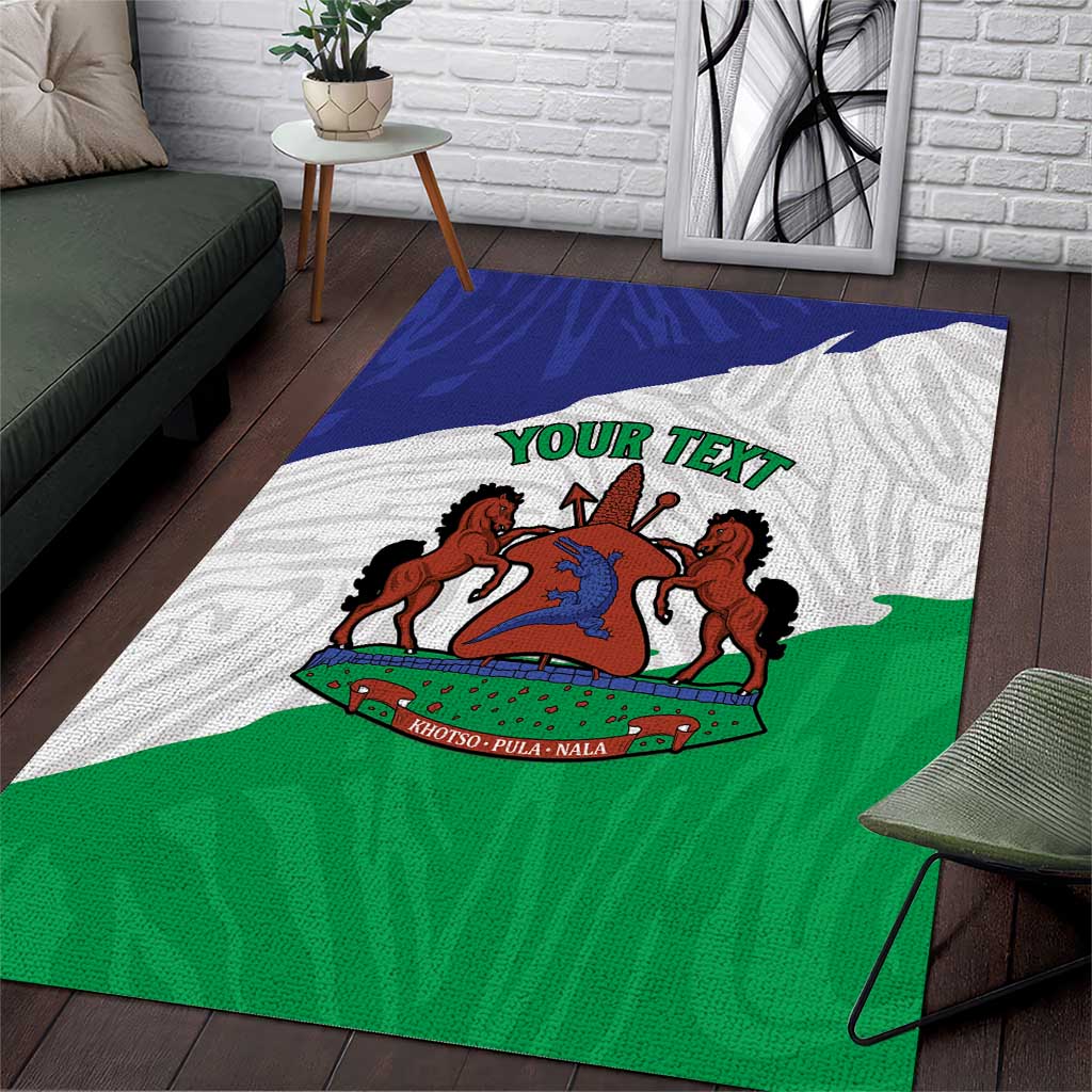Personalised Lesotho Area Rug Coat Of Arms With Map
