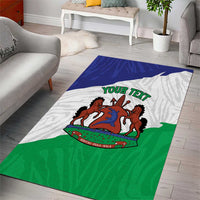 Personalised Lesotho Area Rug Coat Of Arms With Map