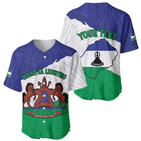 Personalised Lesotho Baseball Jersey Coat Of Arms With Map