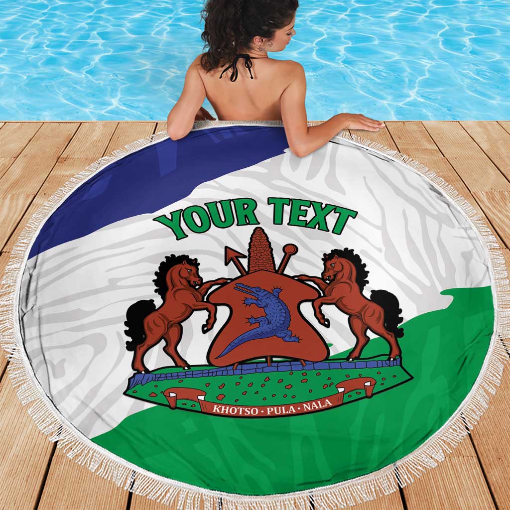 Personalised Lesotho Beach Blanket Coat Of Arms With Map