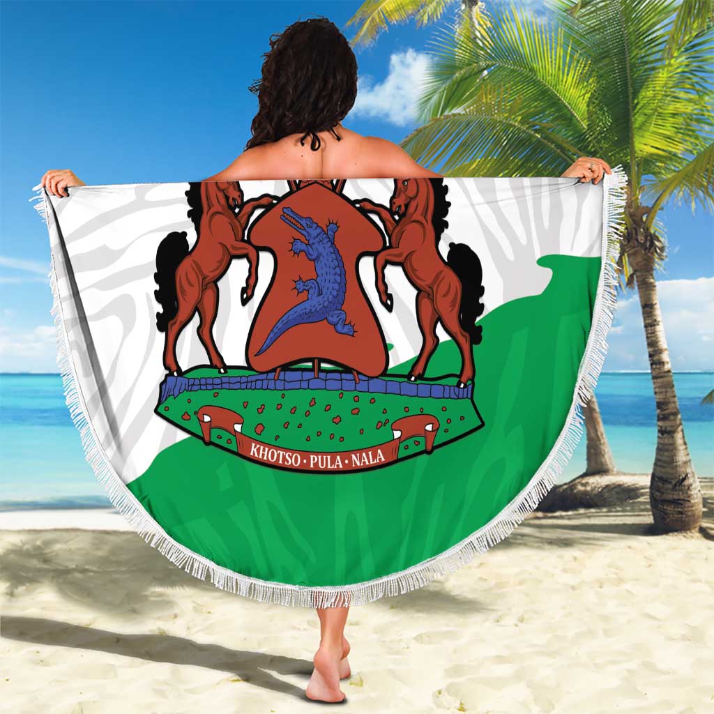 Personalised Lesotho Beach Blanket Coat Of Arms With Map