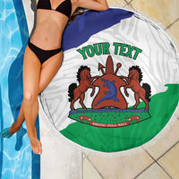 Personalised Lesotho Beach Blanket Coat Of Arms With Map