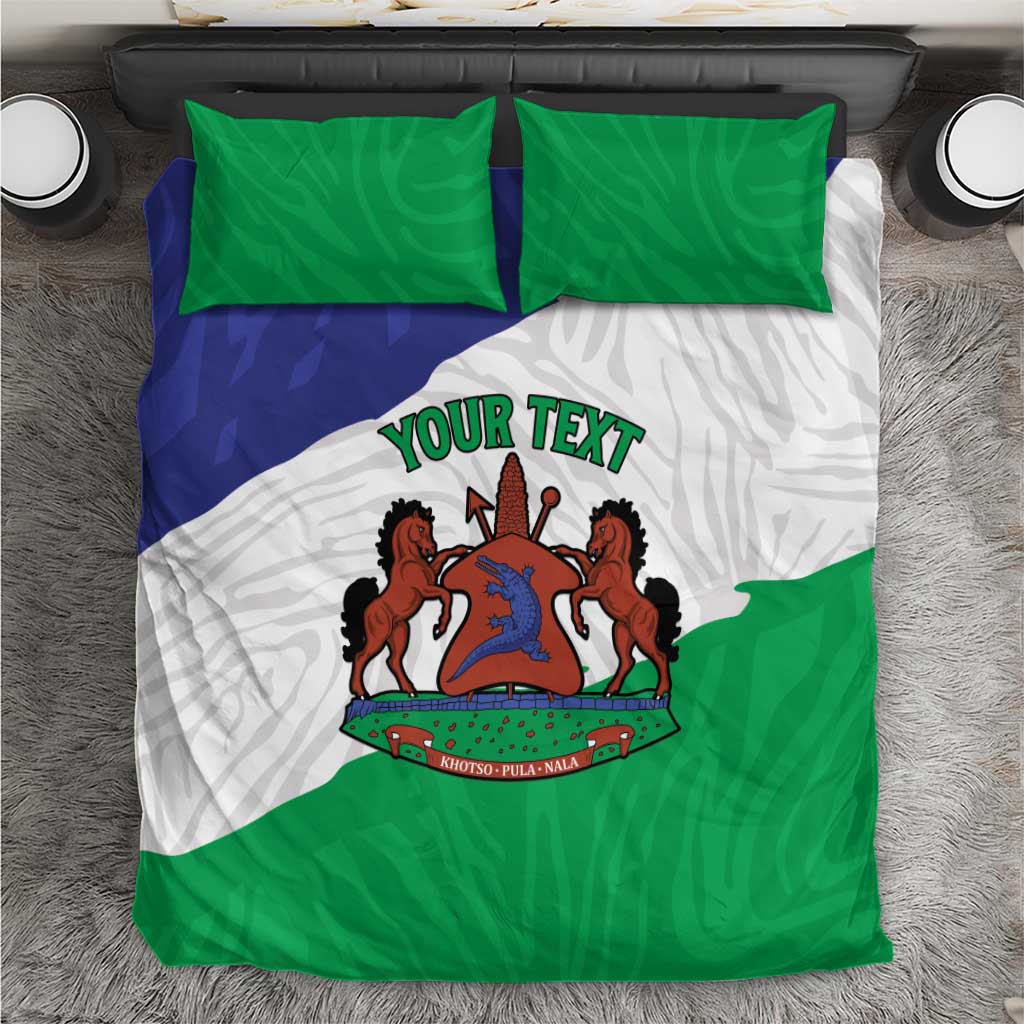 Personalised Lesotho Bedding Set Coat Of Arms With Map