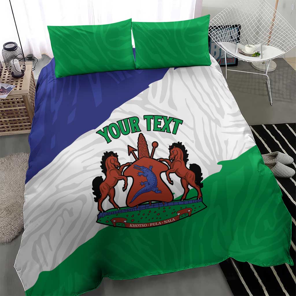 Personalised Lesotho Bedding Set Coat Of Arms With Map