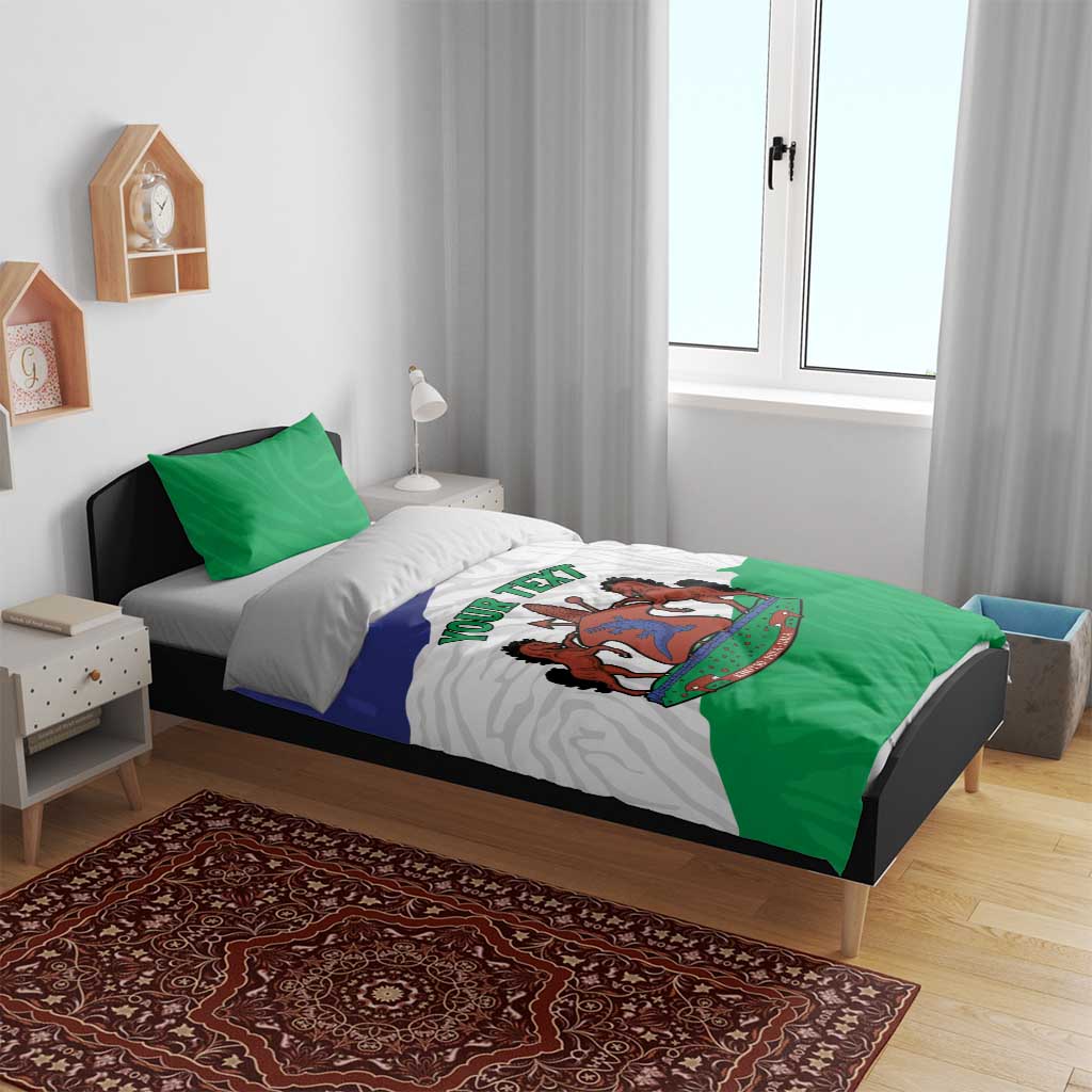 Personalised Lesotho Bedding Set Coat Of Arms With Map