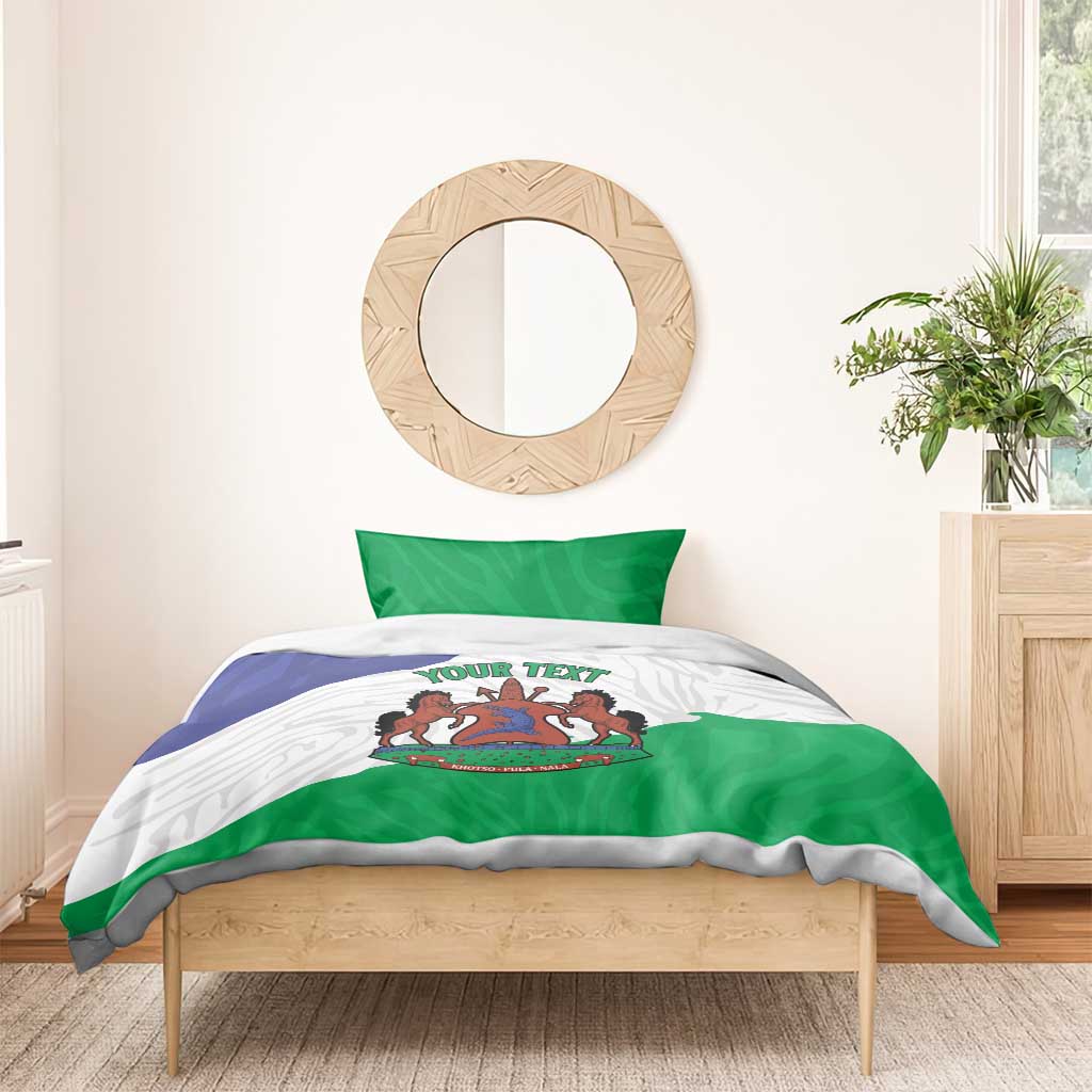 Personalised Lesotho Bedding Set Coat Of Arms With Map