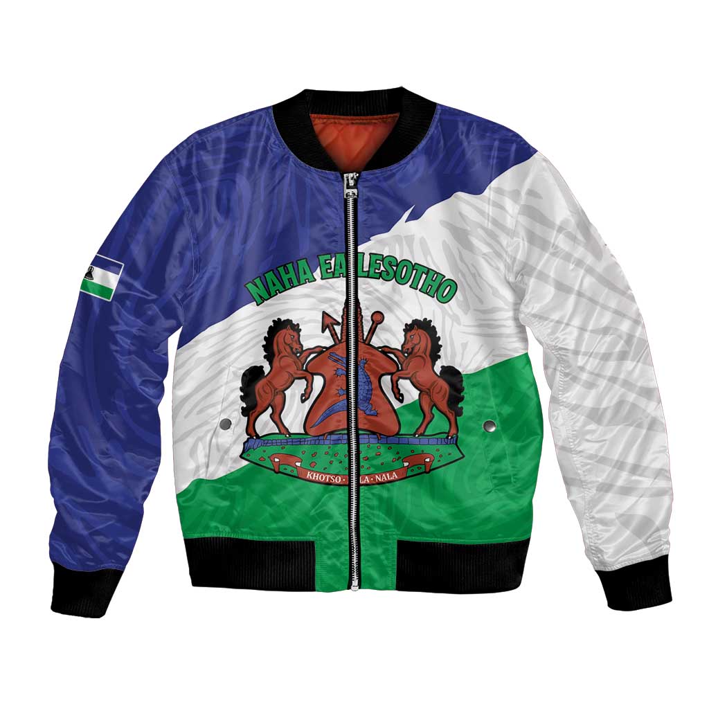 Personalised Lesotho Bomber Jacket Coat Of Arms With Map