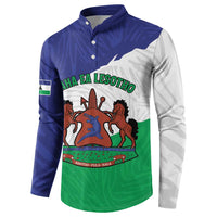 Personalised Lesotho Button Sweatshirt Coat Of Arms With Map