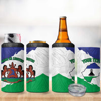 Personalised Lesotho 4 in 1 Can Cooler Tumbler Coat Of Arms With Map