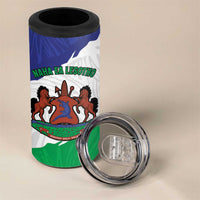 Personalised Lesotho 4 in 1 Can Cooler Tumbler Coat Of Arms With Map