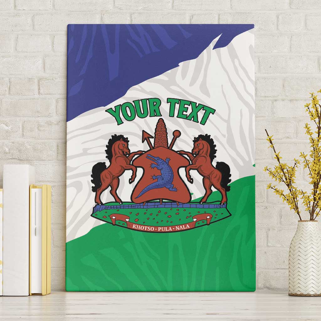 Personalised Lesotho Canvas Wall Art Coat Of Arms With Map