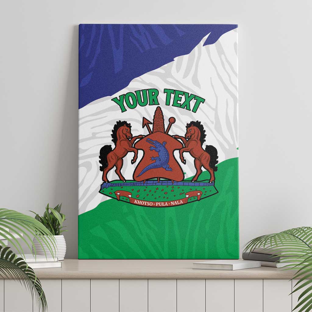 Personalised Lesotho Canvas Wall Art Coat Of Arms With Map