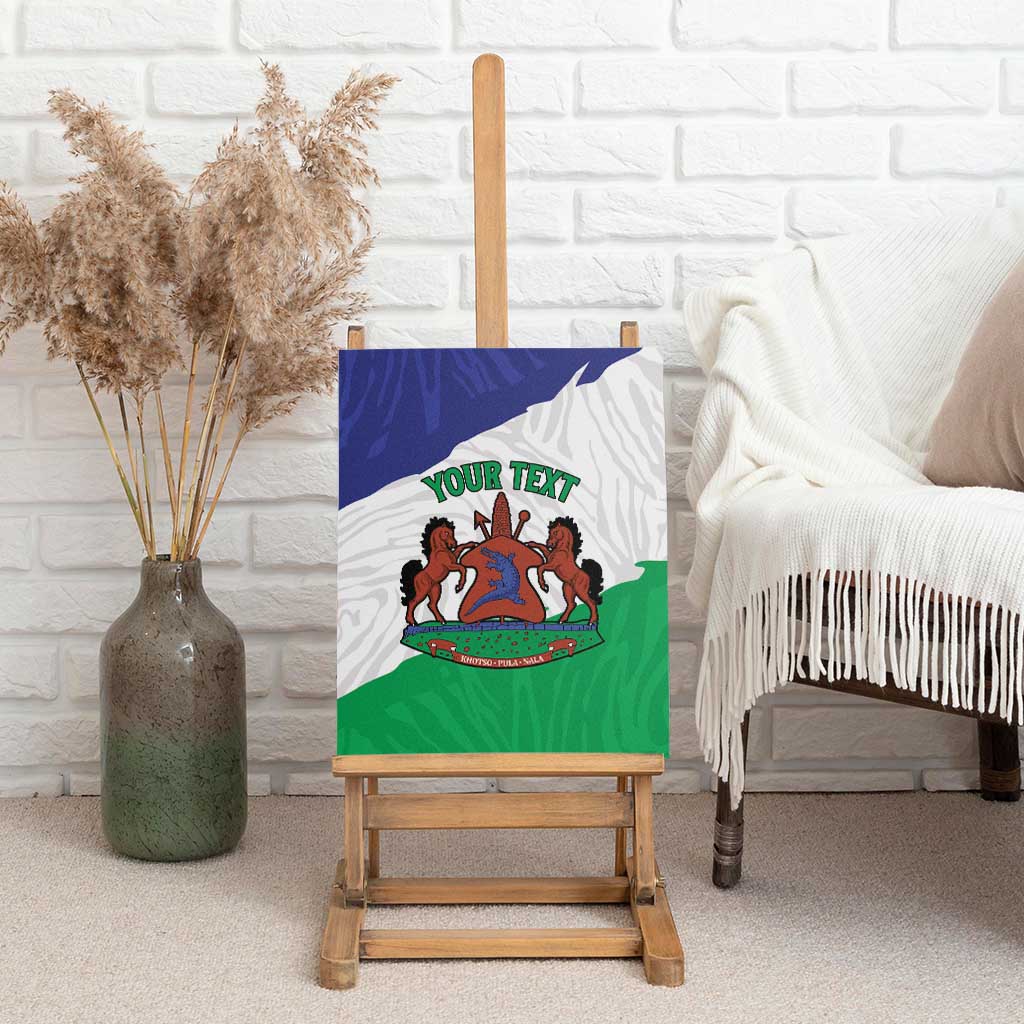 Personalised Lesotho Canvas Wall Art Coat Of Arms With Map