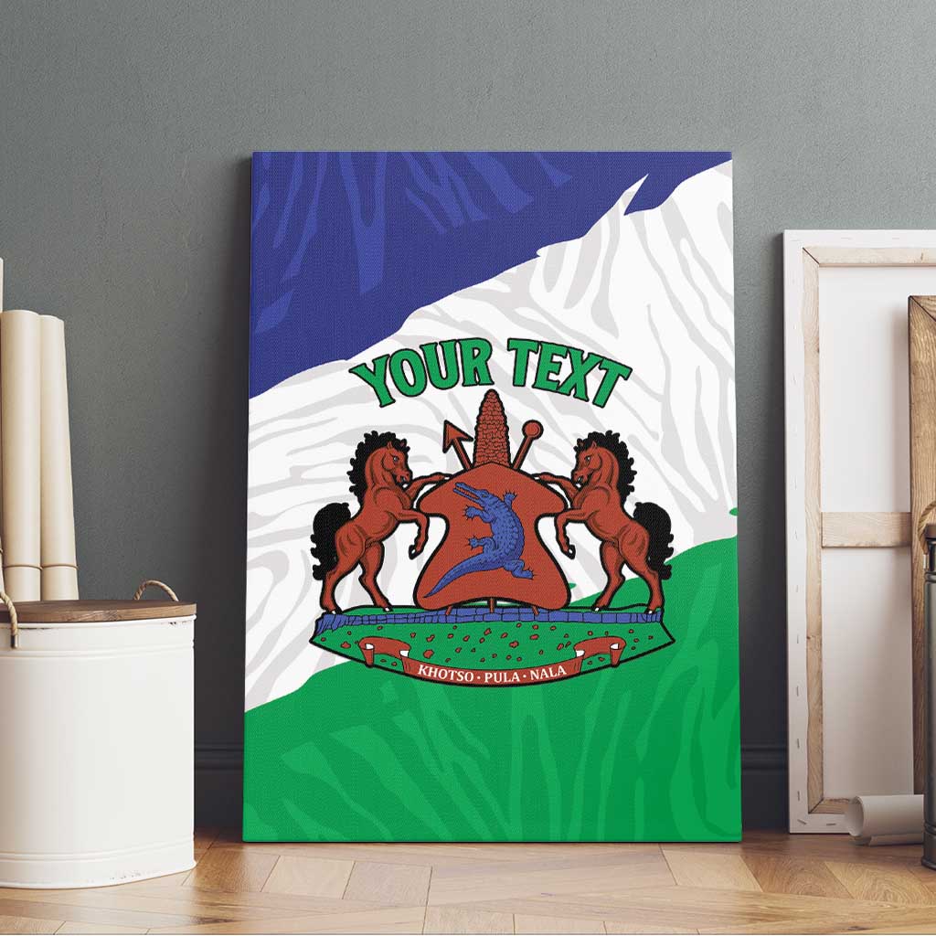 Personalised Lesotho Canvas Wall Art Coat Of Arms With Map