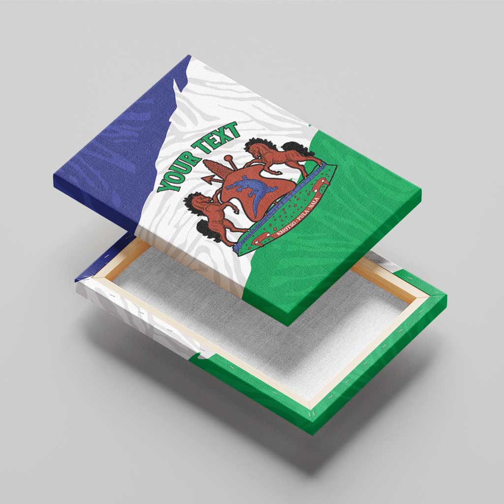 Personalised Lesotho Canvas Wall Art Coat Of Arms With Map