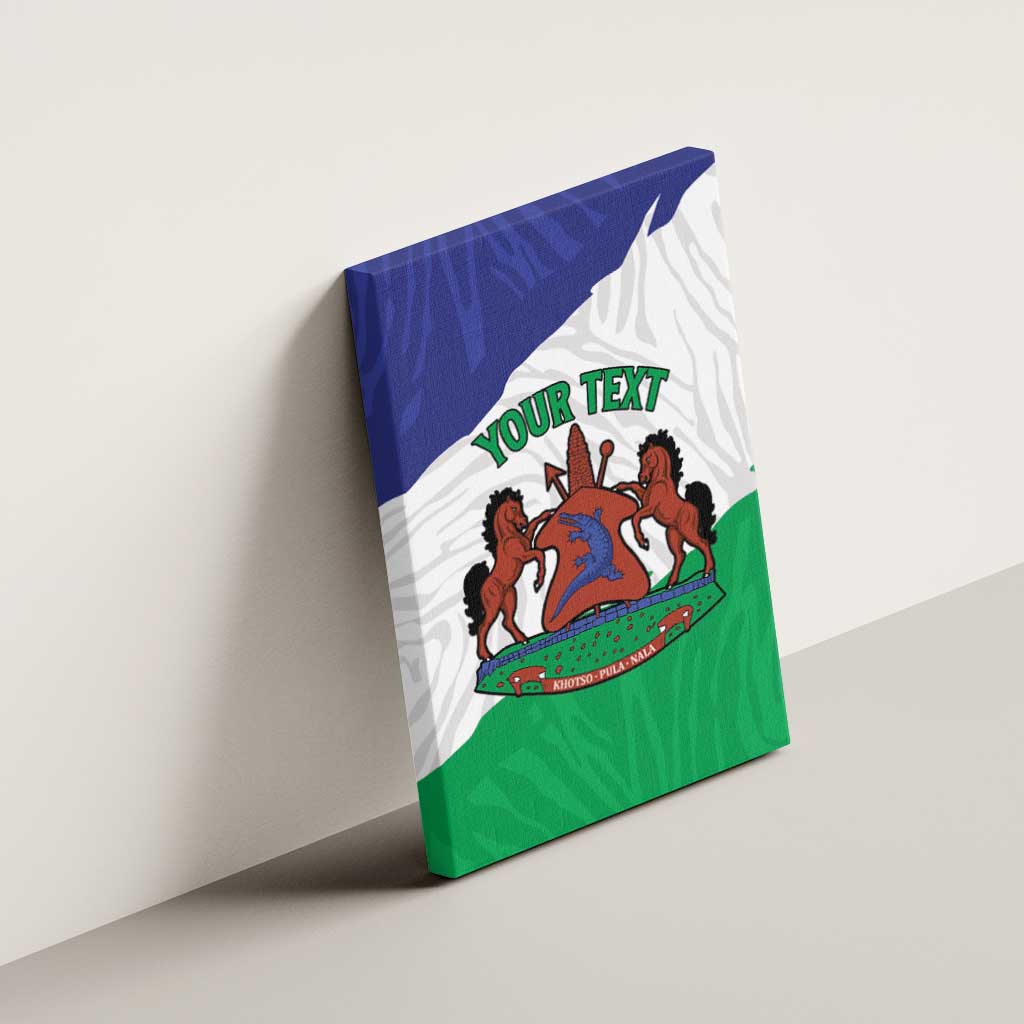 Personalised Lesotho Canvas Wall Art Coat Of Arms With Map