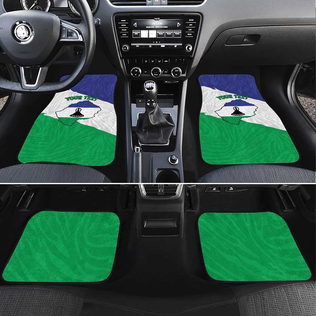 Personalised Lesotho Car Mats Coat Of Arms With Map