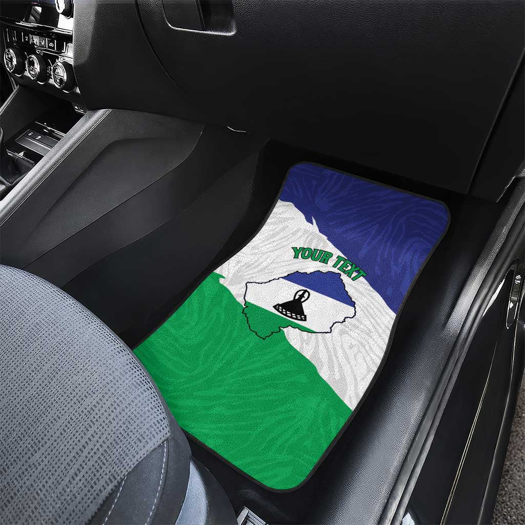 Personalised Lesotho Car Mats Coat Of Arms With Map