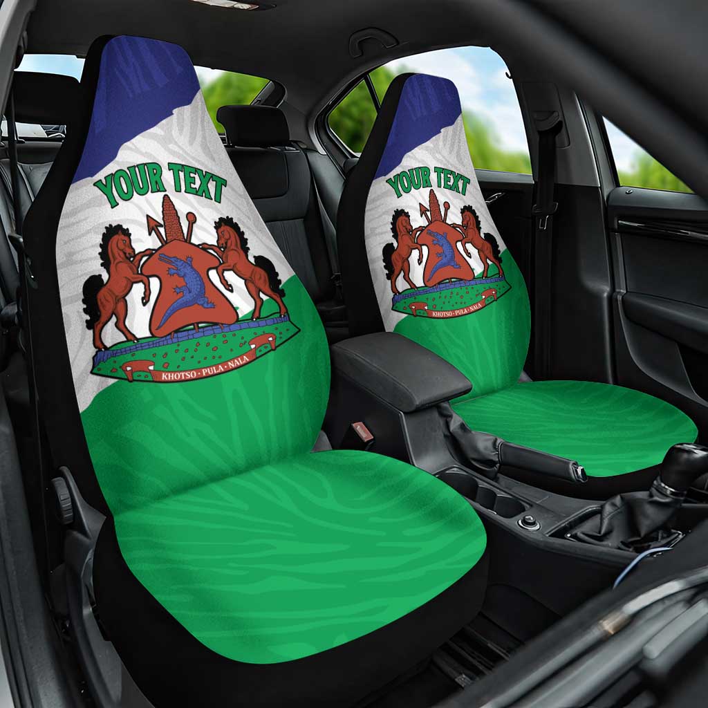 Personalised Lesotho Car Seat Cover Coat Of Arms With Map
