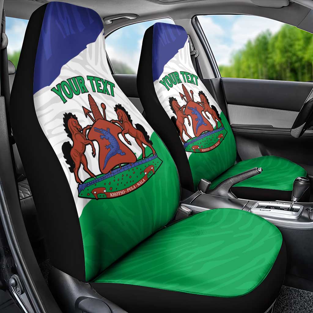 Personalised Lesotho Car Seat Cover Coat Of Arms With Map