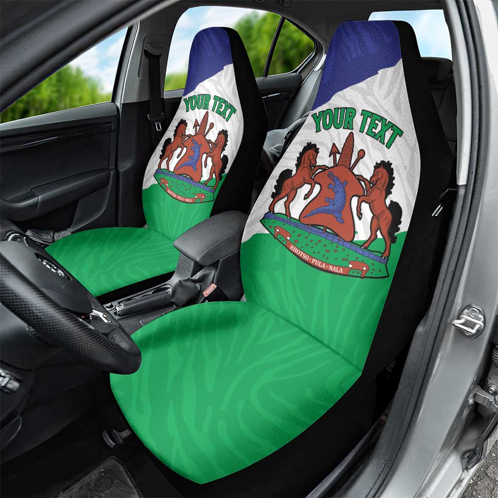 Personalised Lesotho Car Seat Cover Coat Of Arms With Map