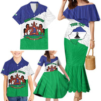 Personalised Lesotho Family Matching Mermaid Dress and Hawaiian Shirt Coat Of Arms With Map
