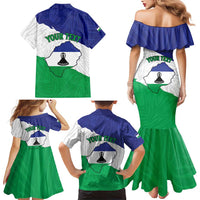 Personalised Lesotho Family Matching Mermaid Dress and Hawaiian Shirt Coat Of Arms With Map