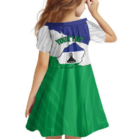 Personalised Lesotho Family Matching Off Shoulder Maxi Dress and Hawaiian Shirt Coat Of Arms With Map