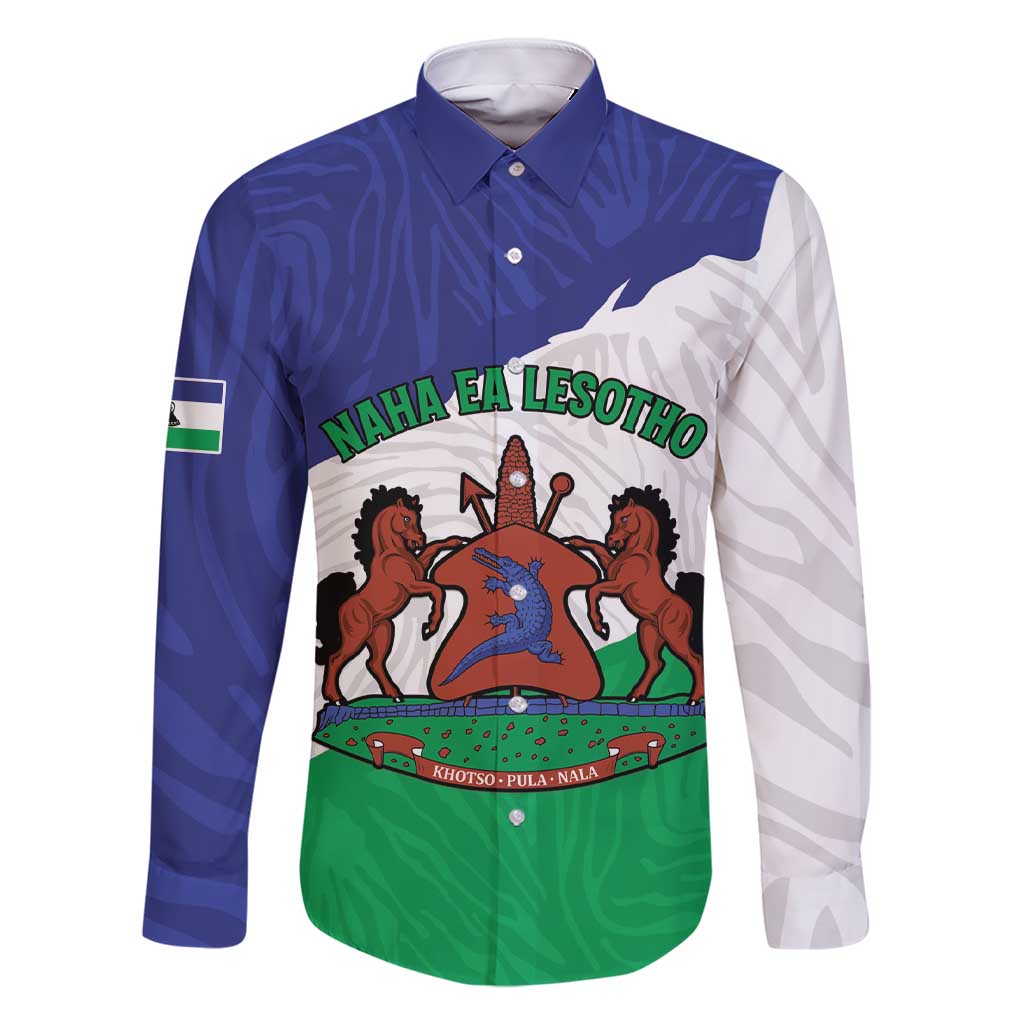 Personalised Lesotho Family Matching Short Sleeve Bodycon Dress and Hawaiian Shirt Coat Of Arms With Map