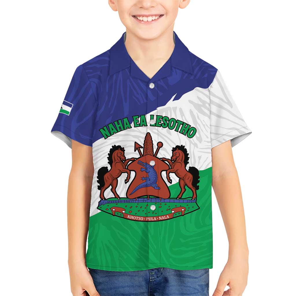 Personalised Lesotho Family Matching Summer Maxi Dress and Hawaiian Shirt Coat Of Arms With Map