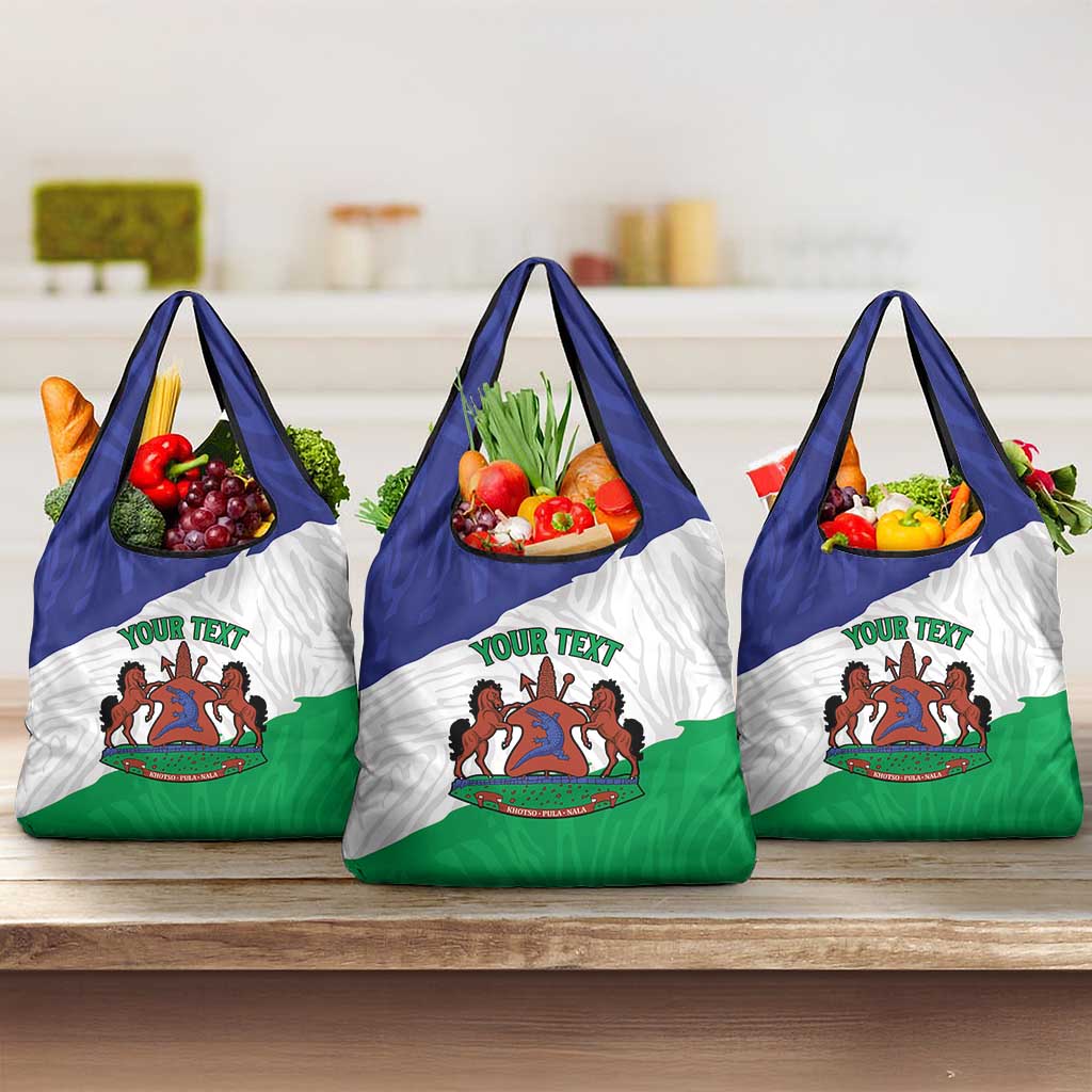 Personalised Lesotho Grocery Bag Coat Of Arms With Map